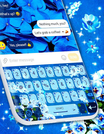 Blue Flowers Keyboard 🌼 Flower Theme Keyboards screenshot 5