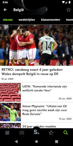 sporza voetbal screenshot 4