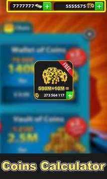 Coins 8 ball pool Calc Free 2019 скриншот 1
