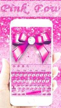 Diamond Pink Bow Keyboard Theme screenshot 1