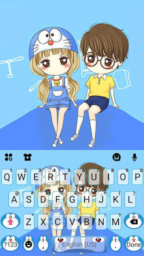 Cartoon Couple Love Keyboard B screenshot 5