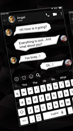 SMS White and Black Keyboard Theme screenshot 1
