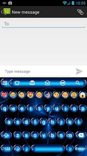 Spheres Blue Emoji Keyboard screenshot 1