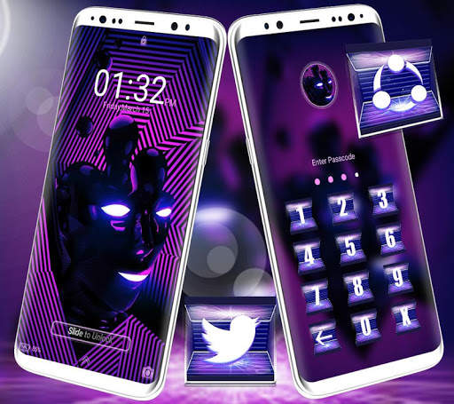 Purple Mask Launcher Theme 5 تصوير الشاشة