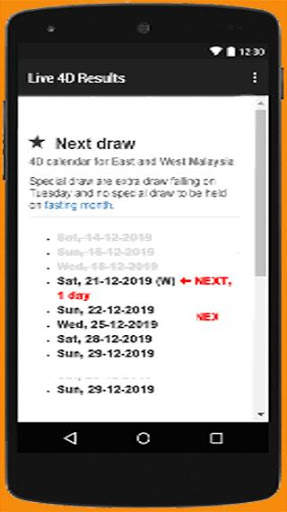 Live 4D Results screenshot 1