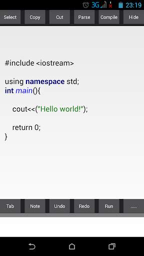 C   Compiler IDE screenshot 1