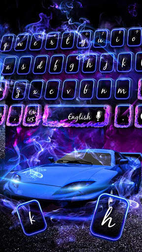 Smoky Colorful Sports Car Keyboard स्क्रीनशॉट 1