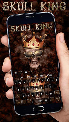 Skull king Smoke Keyboard Theme скриншот 1