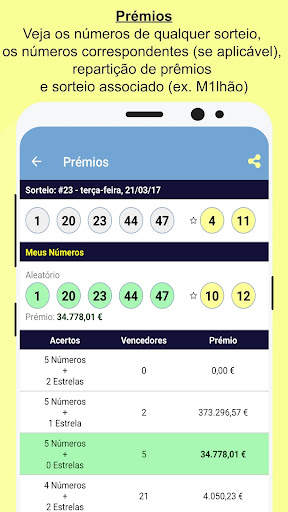 Euromilhões. M1lhão. euResults screenshot 2