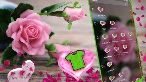 Pink Rose Love Launcher Theme screenshot 4