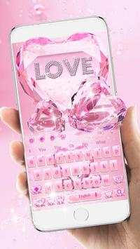Diamond Sparkling heart Keyboard Theme screenshot 2