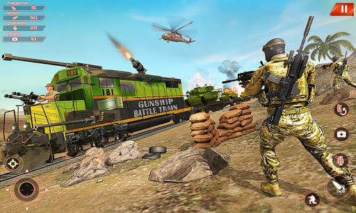 Army Train Gunship Attack: Jeux de conduite de screenshot 2