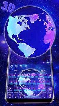 3D Neon Color Lively Earth Keyboard Theme screenshot 1