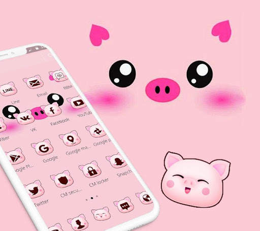 Pink Cartoon Piggy Kawaii Theme screenshot 4