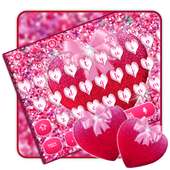 Glitter Pink Heart Keyboard Theme on 9Apps