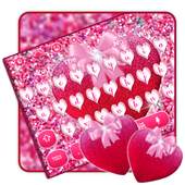 Glitter Pink Heart Keyboard Theme 10001001