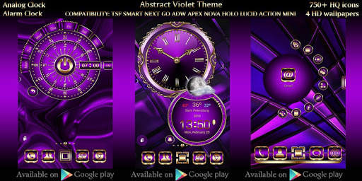 Abstract Violet 3D Next Launcher theme screenshot 6