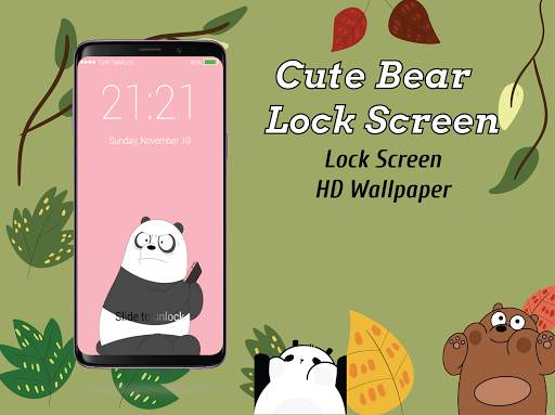 Cute Bear Lock Screen screenshot 1