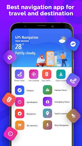 GPS Route Planner - Live Traffic & Speedometer screenshot 1