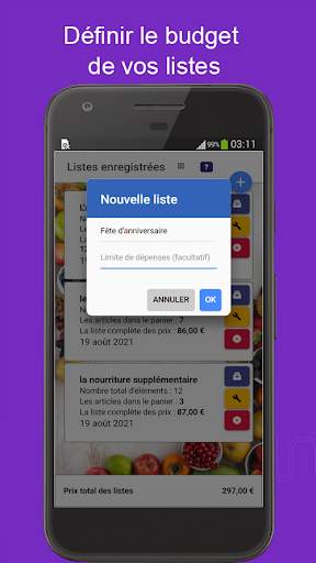 Liste de courses avec prix screenshot 2