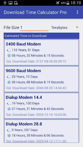 Download Time Calculator screenshot 2