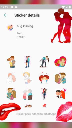 Kiss Sticker for WhatsApp (packs) screenshot 1