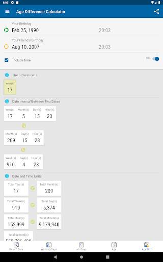 Date Calculator 23 تصوير الشاشة