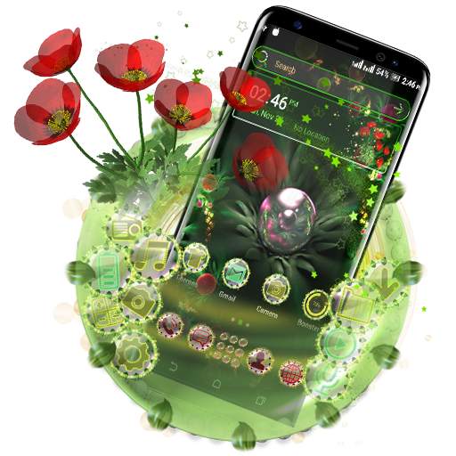 Green Flower Launcher Theme 1.2