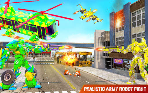 Fly Army Bus Robot Helicopter screenshot 4