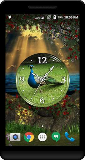 Peacock Clock Live Wallpaper screenshot 1