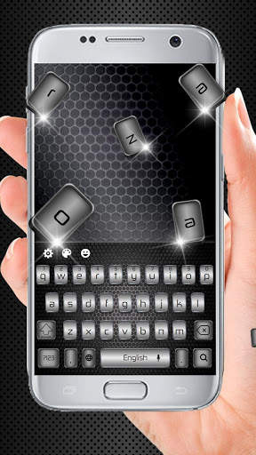 Exquisite Grey Glitter Keyboard Theme screenshot 1