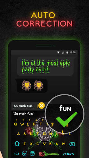 Neon Skull Keyboard Theme screenshot 5