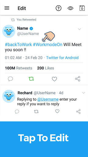 Fake Tweet - Photo Editor & Post Creator screenshot 2