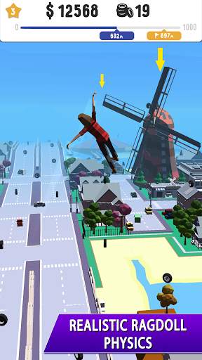 Stuntman: Ragdoll simulator games with trampoline screenshot 1