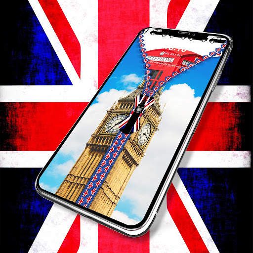 UK Flag Zipper Lock Screen screenshot 3