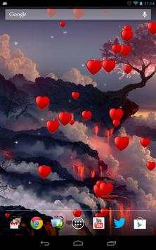 Romantic floating hearts LW screenshot 7