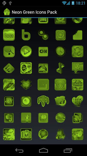 Neon Green Icons Pack - ADW GO screenshot 3