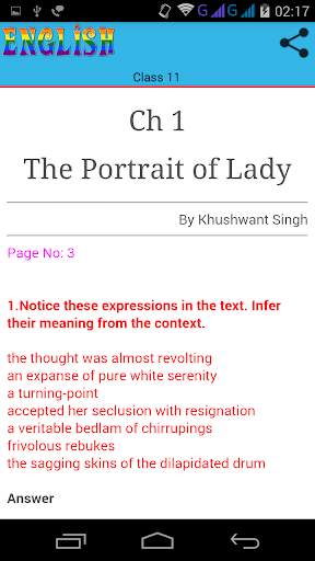 Class 11 English Solutions screenshot 3