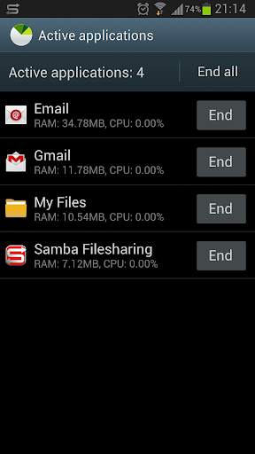 Task Manager S4 Shortcut 3 تصوير الشاشة