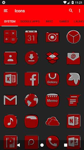 Red Icon Pack 6 تصوير الشاشة