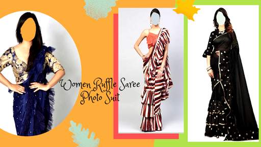 Women Ruffle Saree Photo Suit screenshot 6