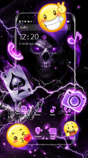 3D Flaming Skull Theme Launcher screenshot 1