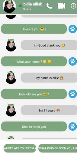 fake video call from Billie Eilish screenshot 3