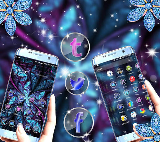 Abstract Neon Flower Launcher Theme screenshot 3