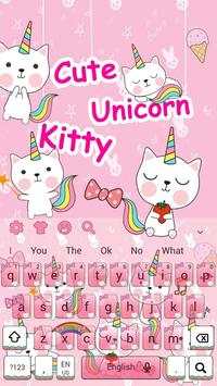 Cute Pink Unicorn Kitty-Keyboard Theme screenshot 4