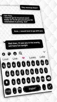 Black and White SMS Keyboard Theme screenshot 1