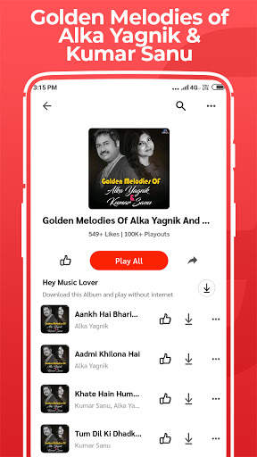 Alka Yagnik Old song, Romantic, sad song MP3 App screenshot 3