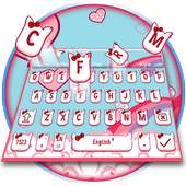 Cute Pink Kitty Cartoon Cat Keyboard Theme🐱 10001001