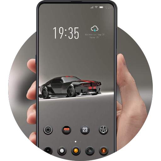 Bright light Black sport car theme V11 pro 2.0.50