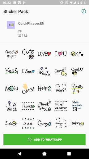 English Text Stickers For WhatsApp - WAStickerApps screenshot 2